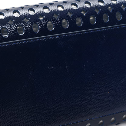 Prada Saffiano Vernice Perforated Tote Royal 11 of 11