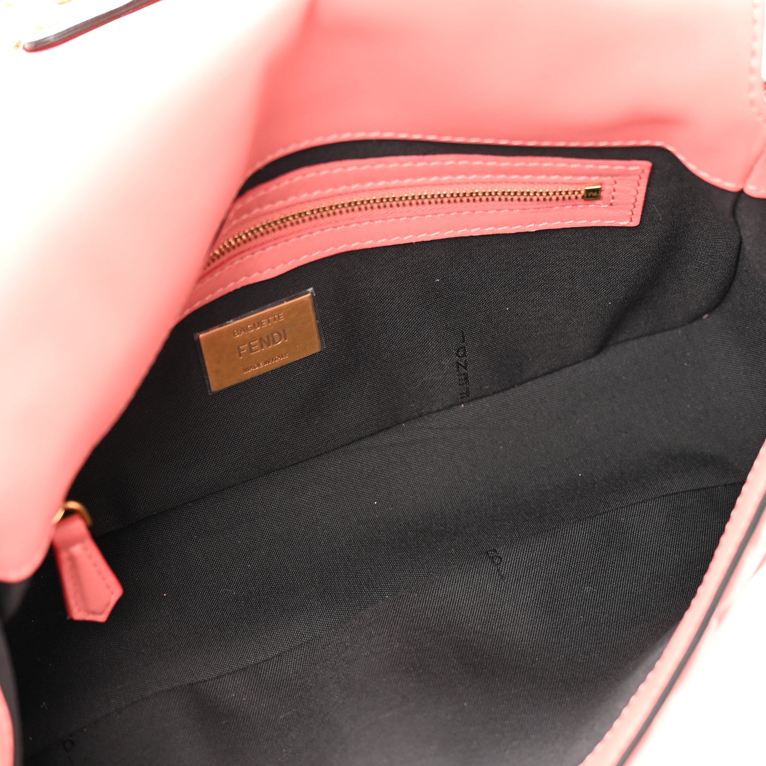 Fendi Nappa FF 1974 Embossed Baguette Rosa Pesca 5 of 10