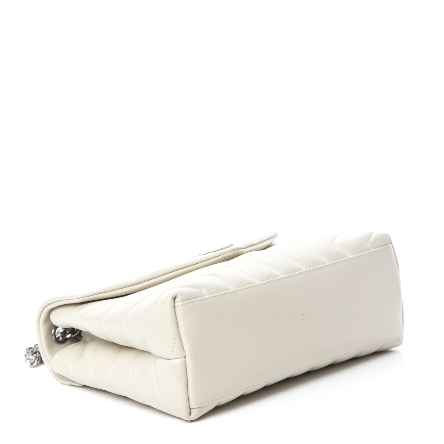 Calfskin Y Quilted Monogram Small Loulou Chain Satchel Ivory