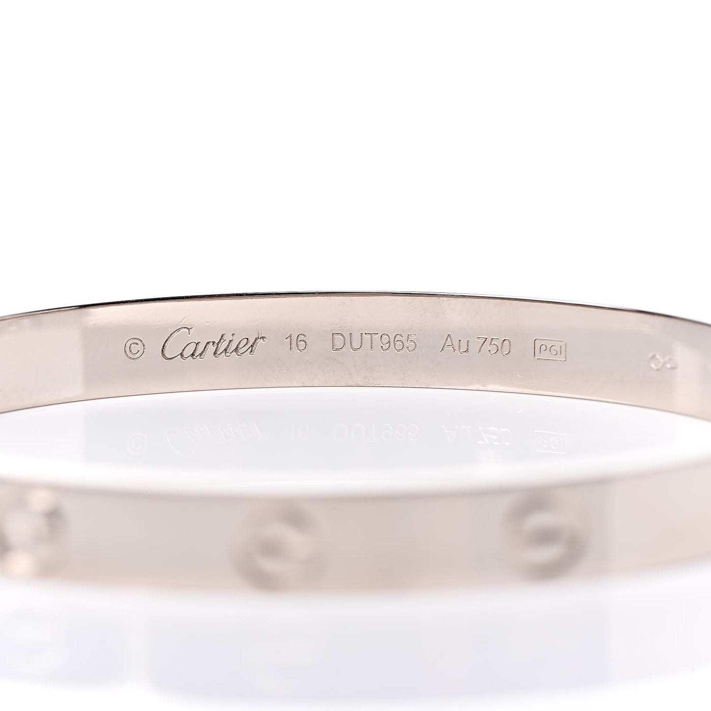 18K White Gold LOVE Bracelet 16