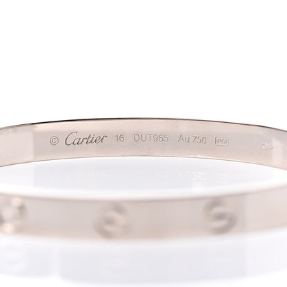 Cartier 18K White Gold LOVE Bracelet 16 4 of 6