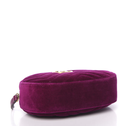 Gucci Velvet Matelasse GG Marmont Belt Bag 85 34 Fuchsia Violet Cyclamen 4 of 10
