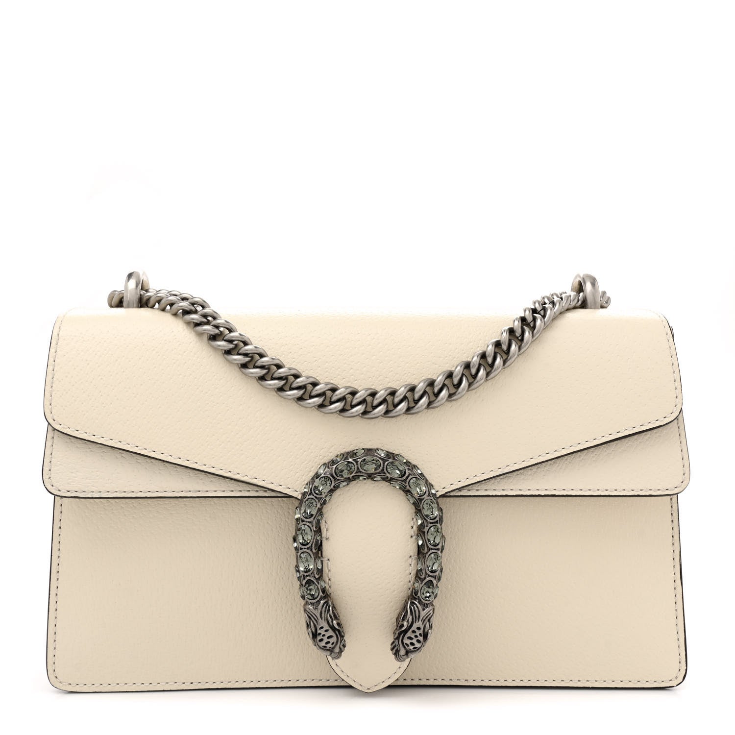 Gucci Textured Calfskin Crystal Small Dionysus Shoulder Bag Mystic White 1 of 14