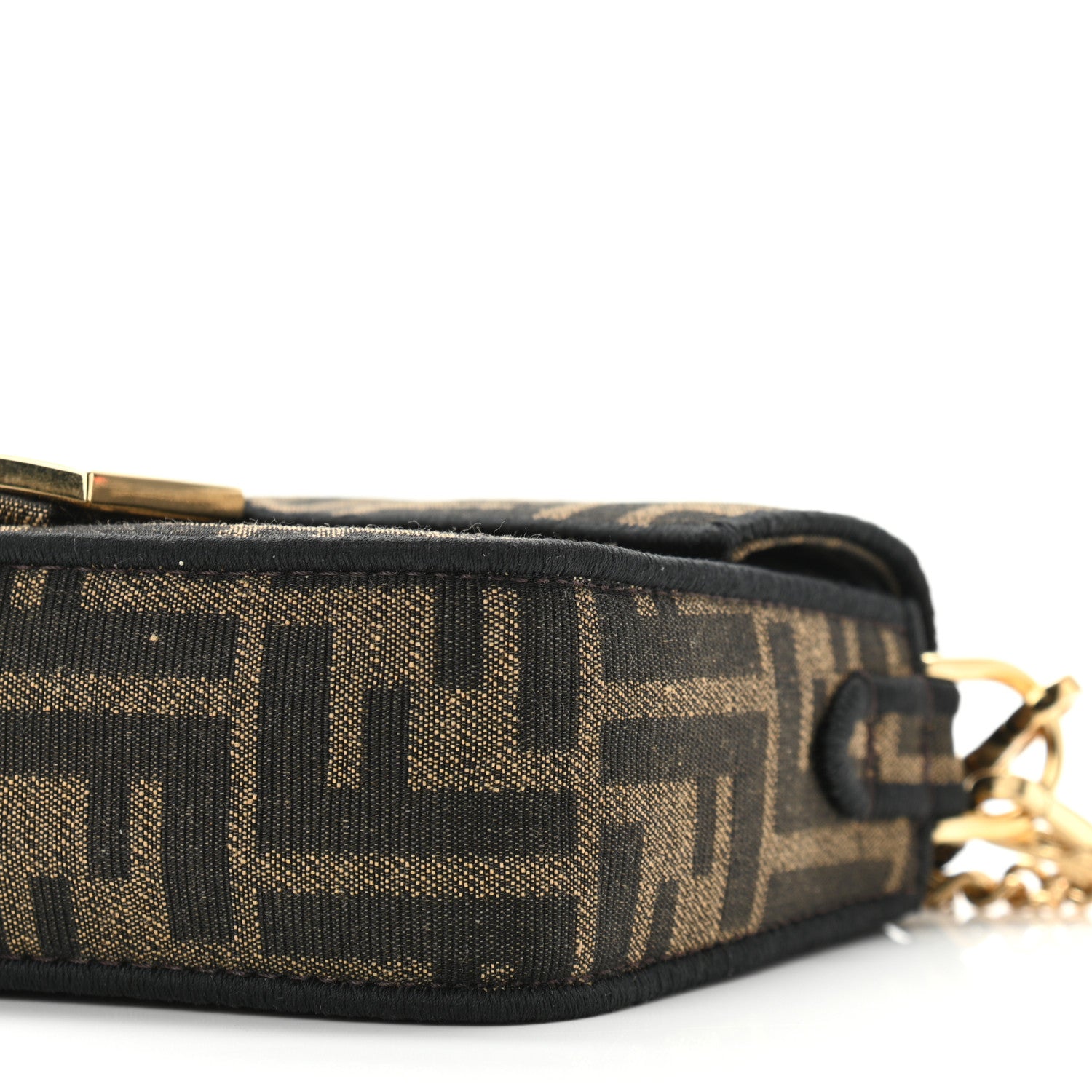 Fendi Fabric Jacquard FF 1974 Mini Baguette Tobacco Moro Black 9 of 9