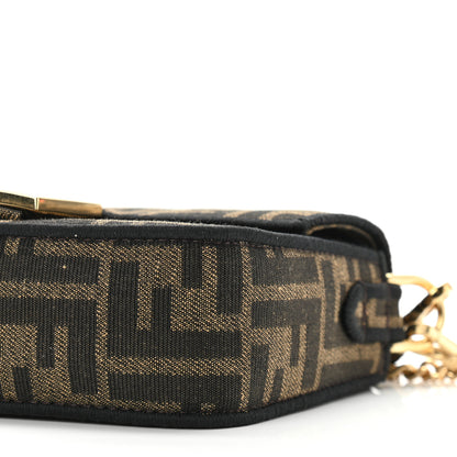 Fendi Fabric Jacquard FF 1974 Mini Baguette Tobacco Moro Black 9 of 9