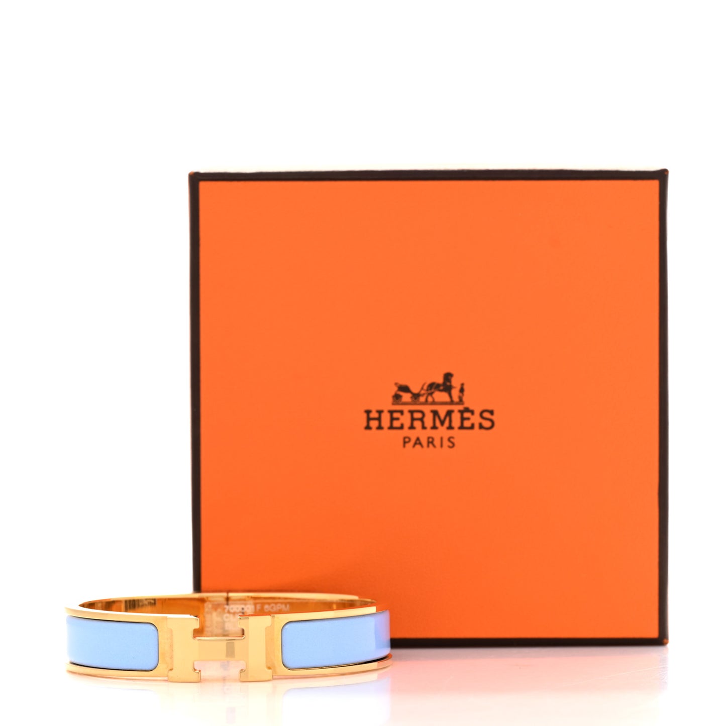 Enamel Narrow Clic Clac H Bracelet PM Bleu Chemise
