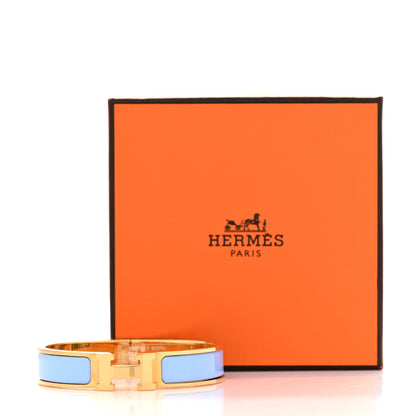 Hermes Enamel Narrow Clic Clac H Bracelet PM Bleu Chemise 5 of 5