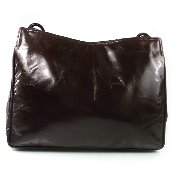 Vintage Leather Shoulder Bag Dark Brown