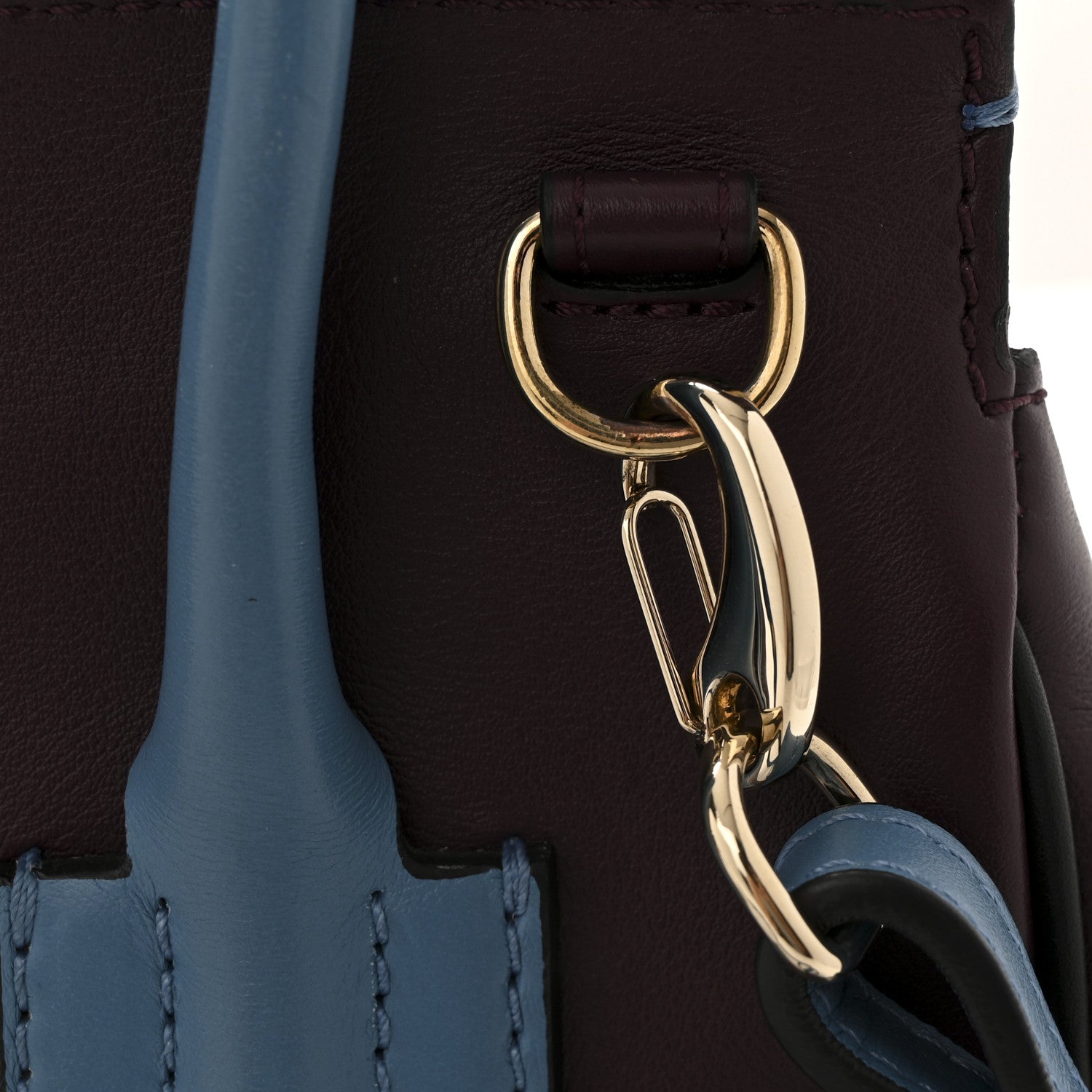 Versace Calfskin Medium Palazzo Empire Bag Blue Purple Black 13 of 14