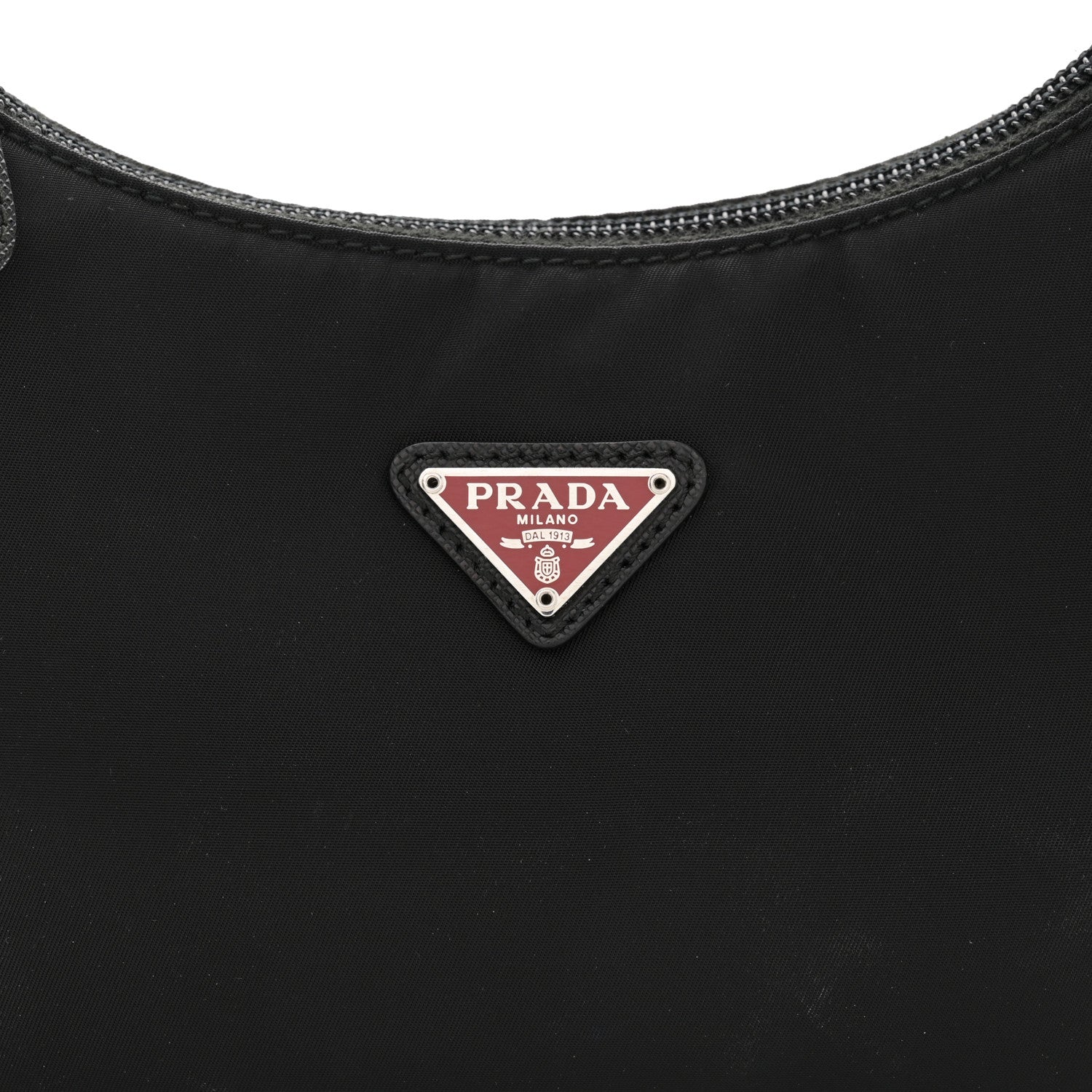 Prada Tessuto Nylon Saffiano Lunar New Year Mini Re-Edition 2000 Bag Black Fuoco 7 of 10