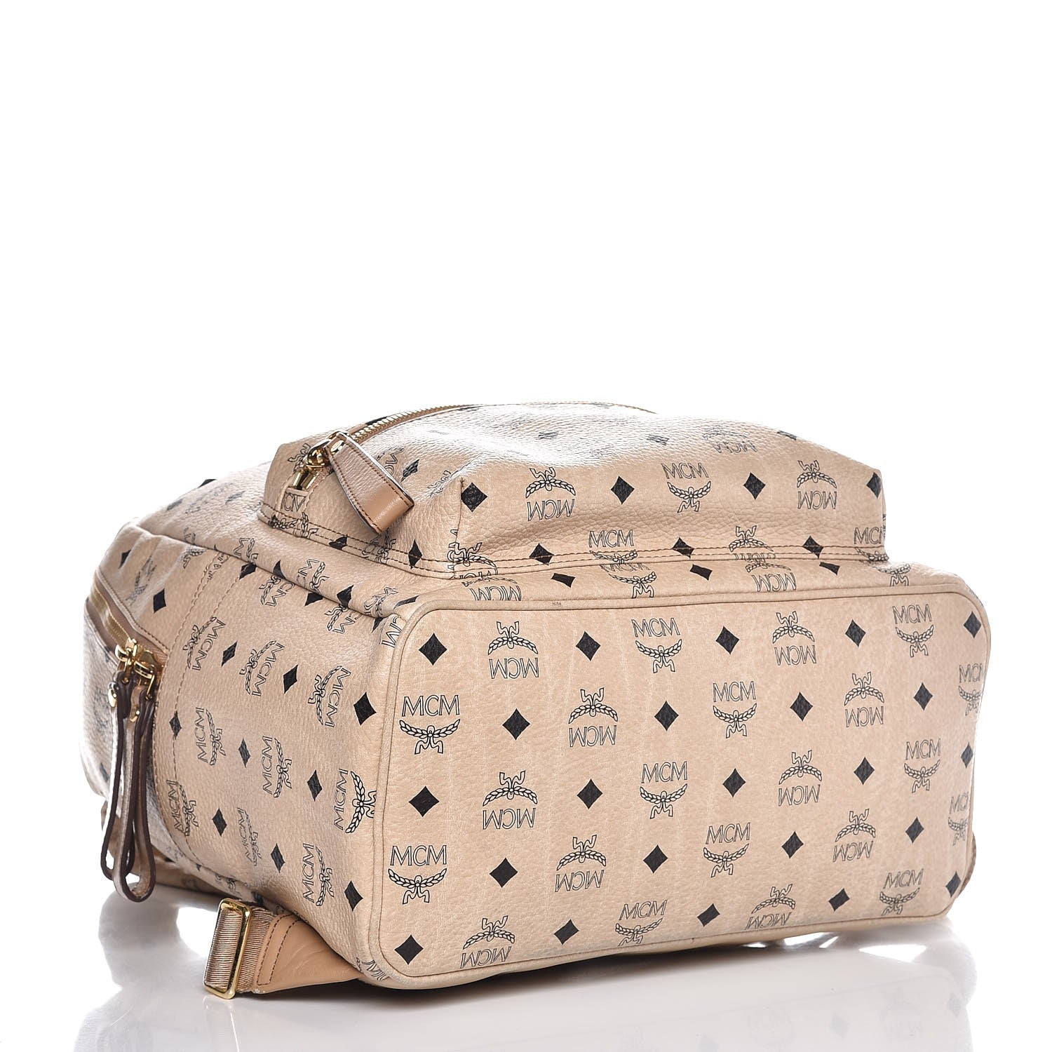 MCM Visetos Medium Studded Stark Backpack Beige 5 of 10