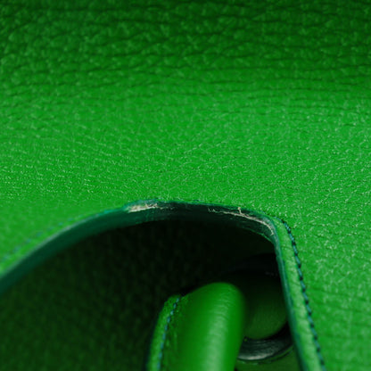 Celine Crisped Calfskin Small Tie Knot Tote Grass Green 10 of 10