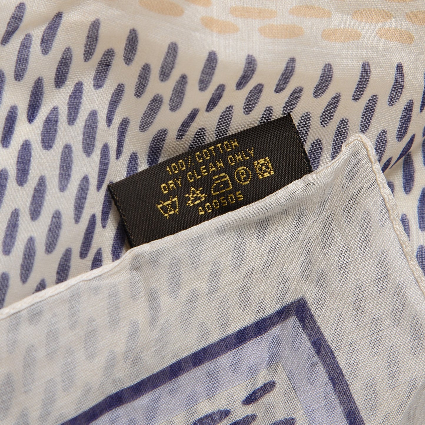 Damier Azur Cotton Square Bandana Scarf