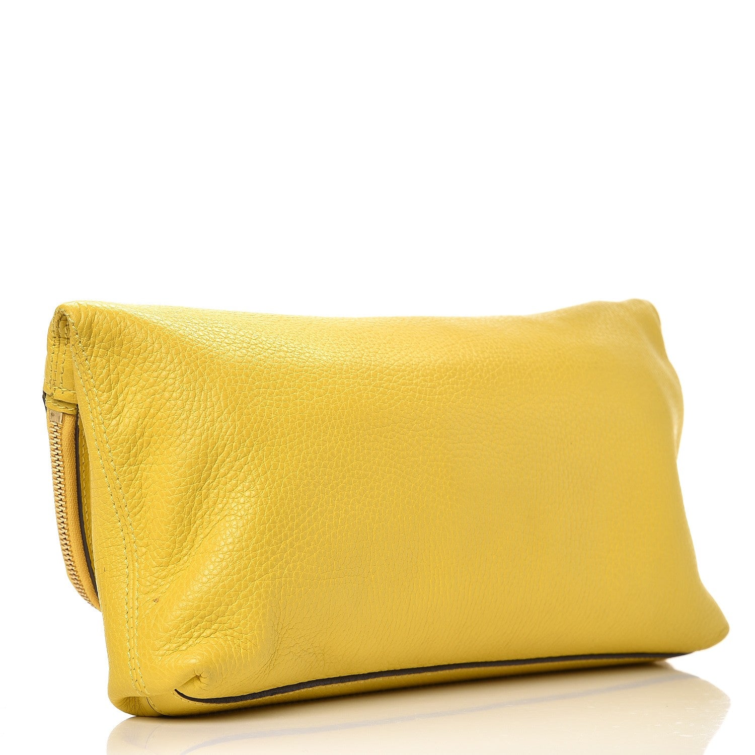 Alexander McQueen Grainy Calfskin Padlock Skull Clutch Yellow 3 of 9