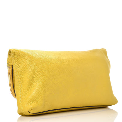 Alexander McQueen Grainy Calfskin Padlock Skull Clutch Yellow 3 of 9