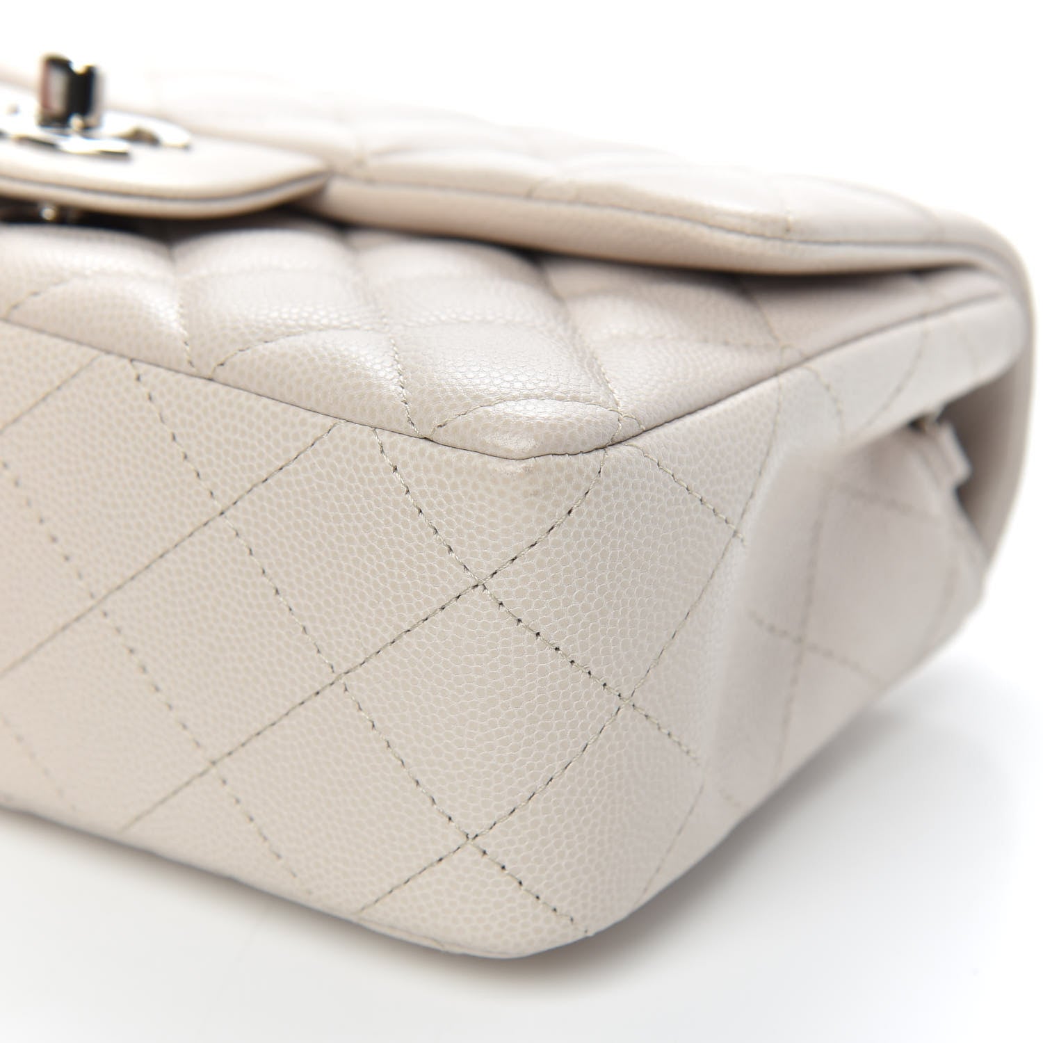 Chanel Caviar Quilted Mini Rectangular Flap Ivory 9 of 10