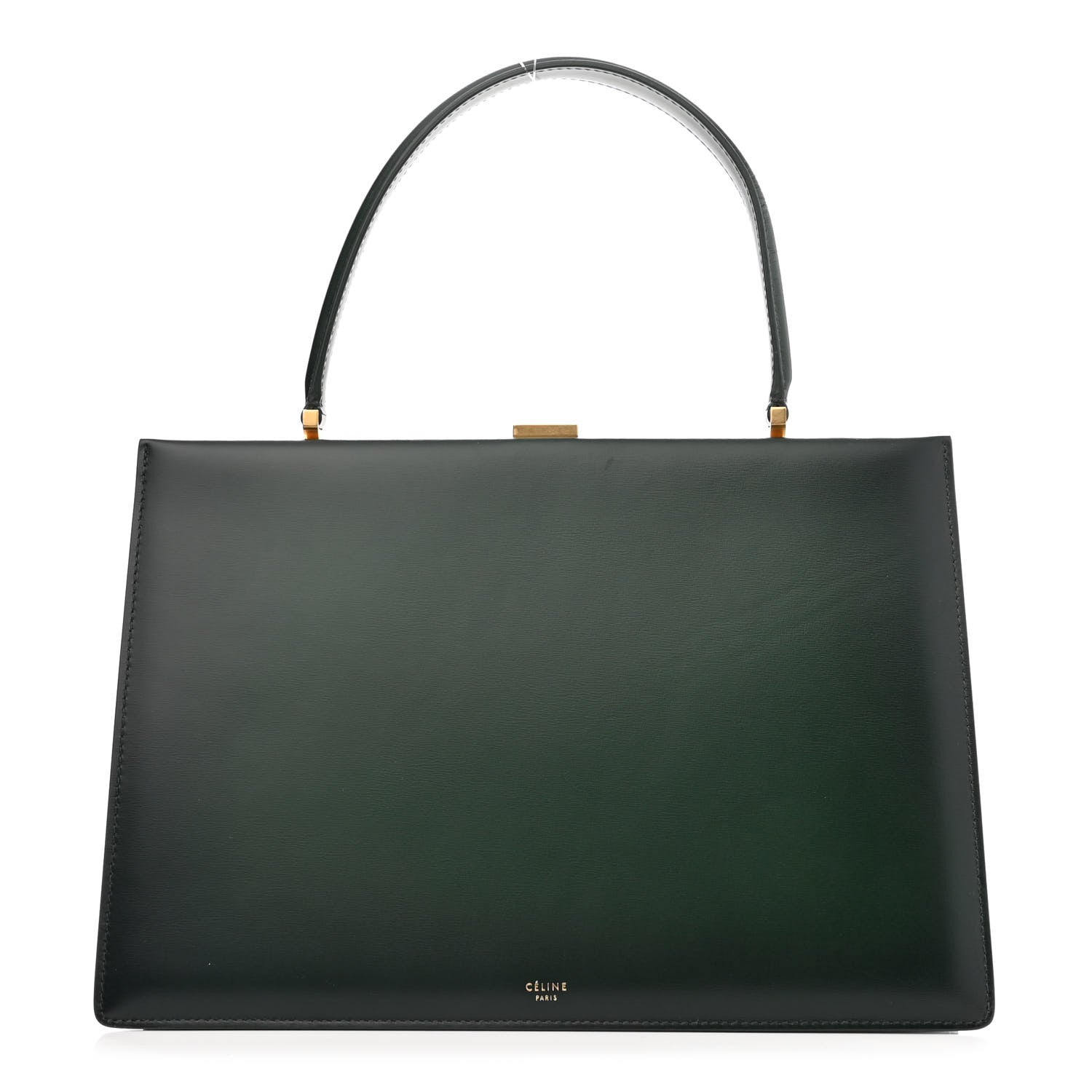 Celine Box Calfskin Medium Clasp Bag Dark Green 1 of 9