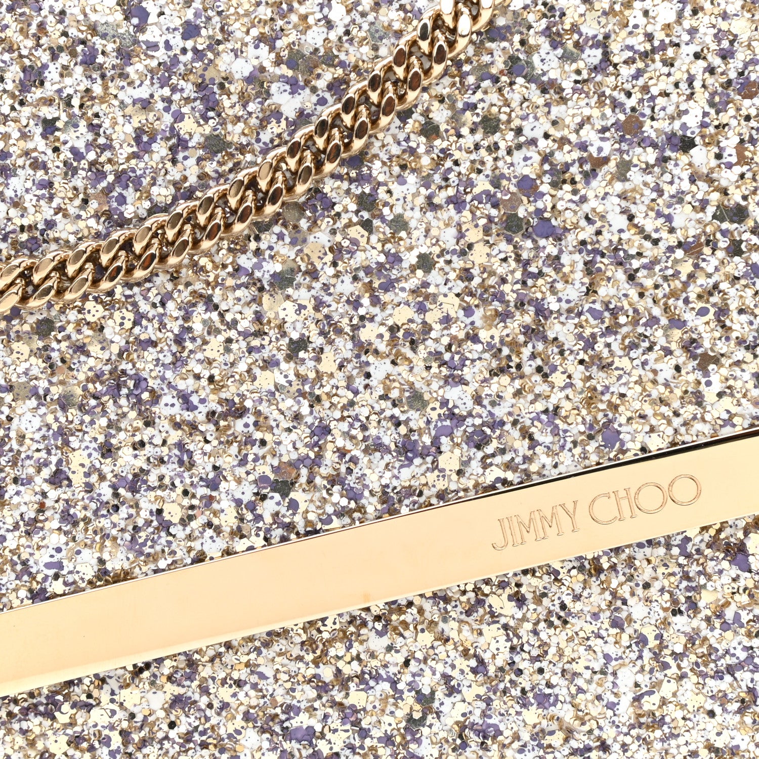 Jimmy Choo Glitter Emmie Clutch Gold Multicolor 7 of 8