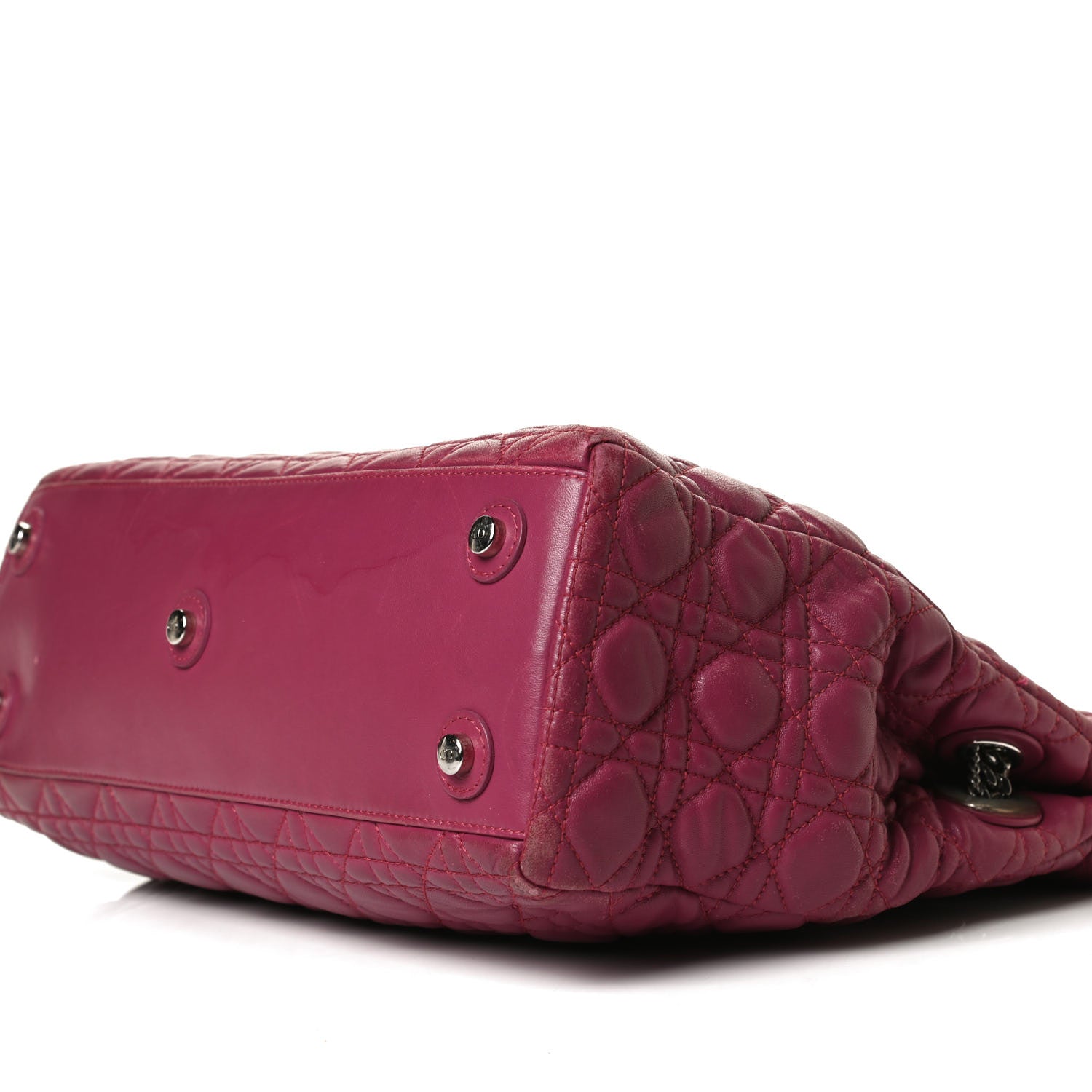 Christian Dior Lambskin Cannage Chri Chri Tote Fuchsia 10 of 24