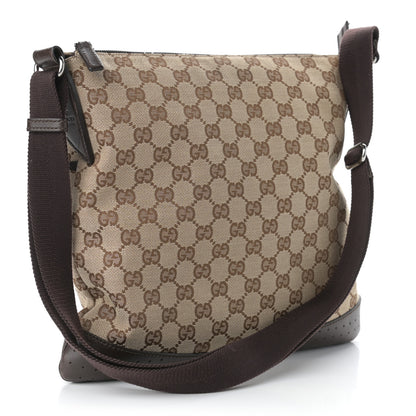 Gucci Monogram Calfskin Perforated Medium Flat Messenger Bag Dark Brown 2 of 10