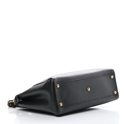 Fendi Vitello Morgan Shiny Nappa Medium Peekaboo Iconic Satchel Black Ciliegia 5 of 13