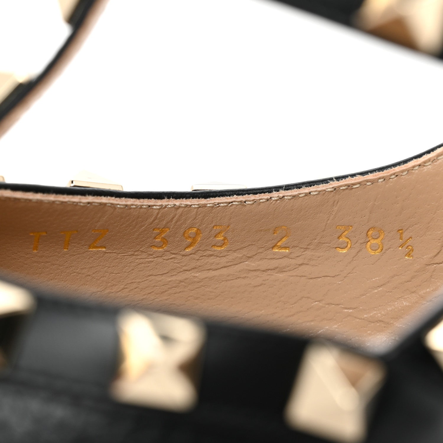 Valentino Garavani Pebbled Calfskin Rockstud Ankle Strap 100mm Pumps 38.5 Black 7 of 9
