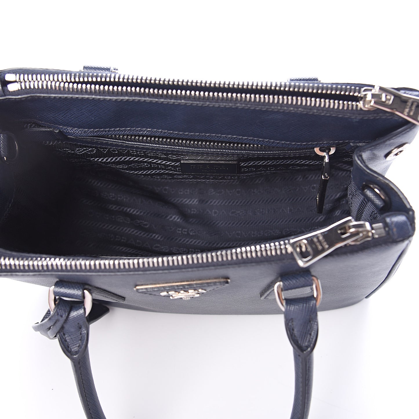 Saffiano Mini Galleria Double Zip Tote Baltico