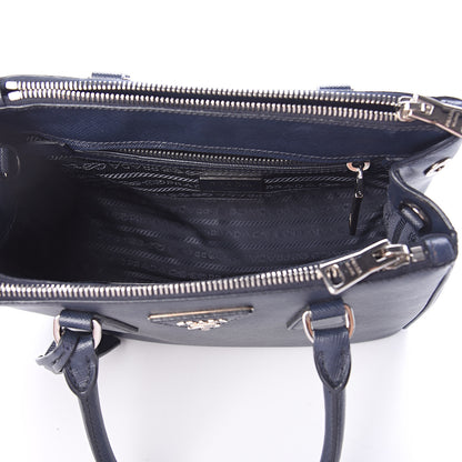 Prada Saffiano Mini Galleria Double Zip Tote Baltico 4 of 8