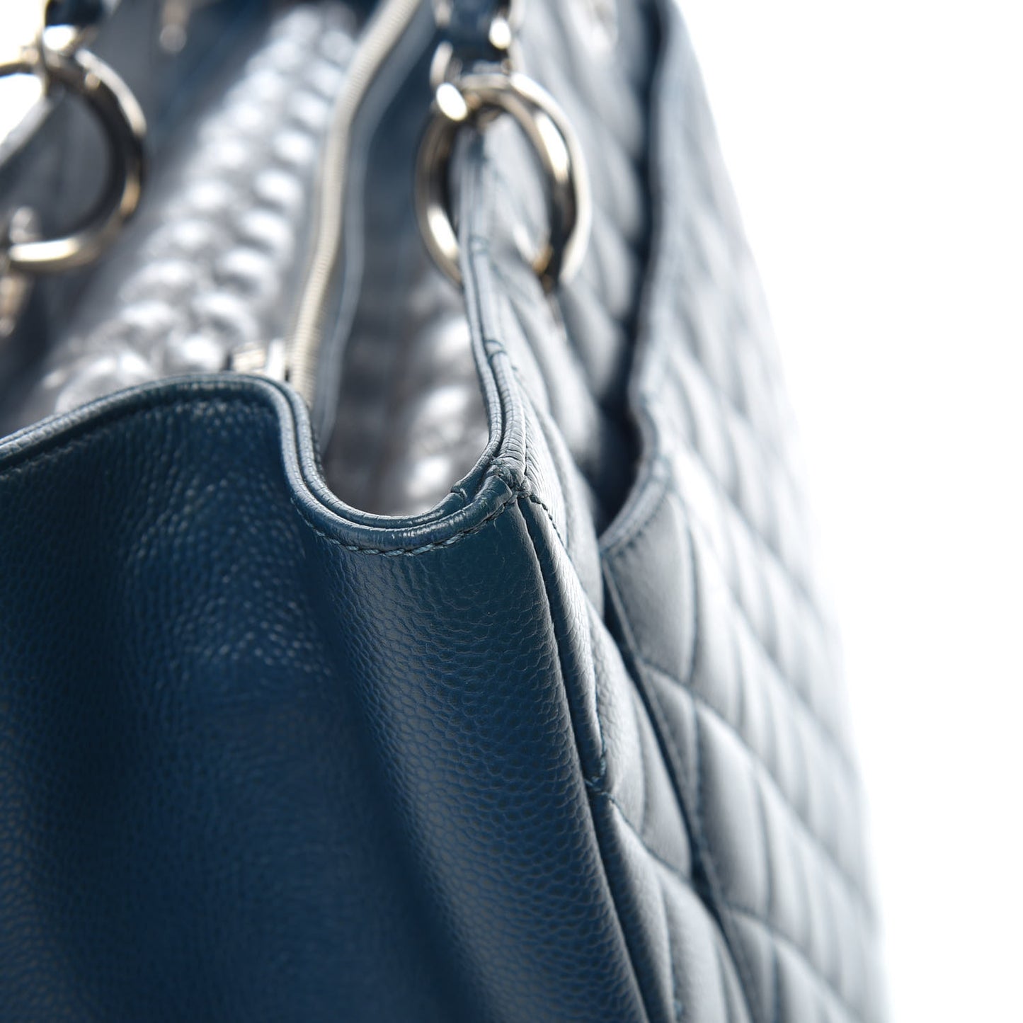 Caviar Quilted XL Grand Shopping Tote GST Navy Blue