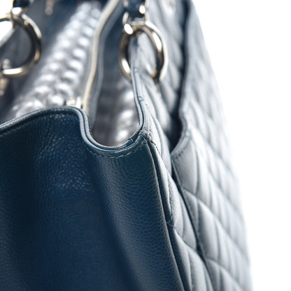 Chanel Caviar Quilted XL Grand Shopping Tote GST Navy Blue 21 of 22