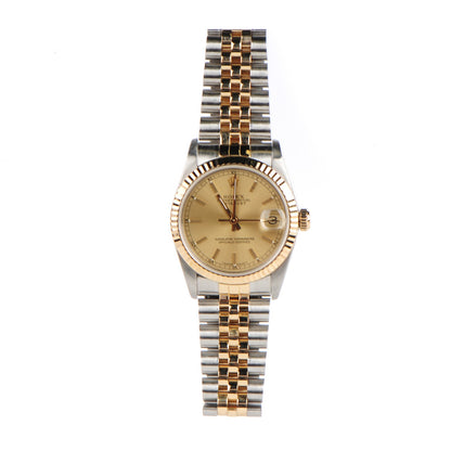 Rolex Stainless Steel 18K Yellow Gold 31mm Oyster Perpetual Datejust Watch Champagne 68273 3 of 7