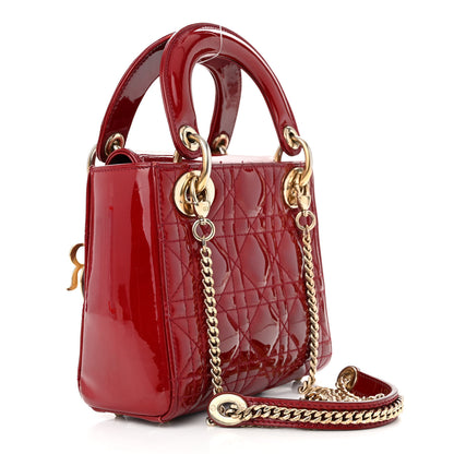 Christian Dior Patent Cannage Mini Lady Dior Red 3 of 17