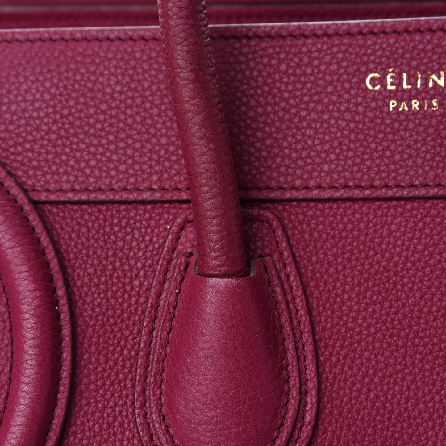 Drummed Calfskin Micro Luggage Plum