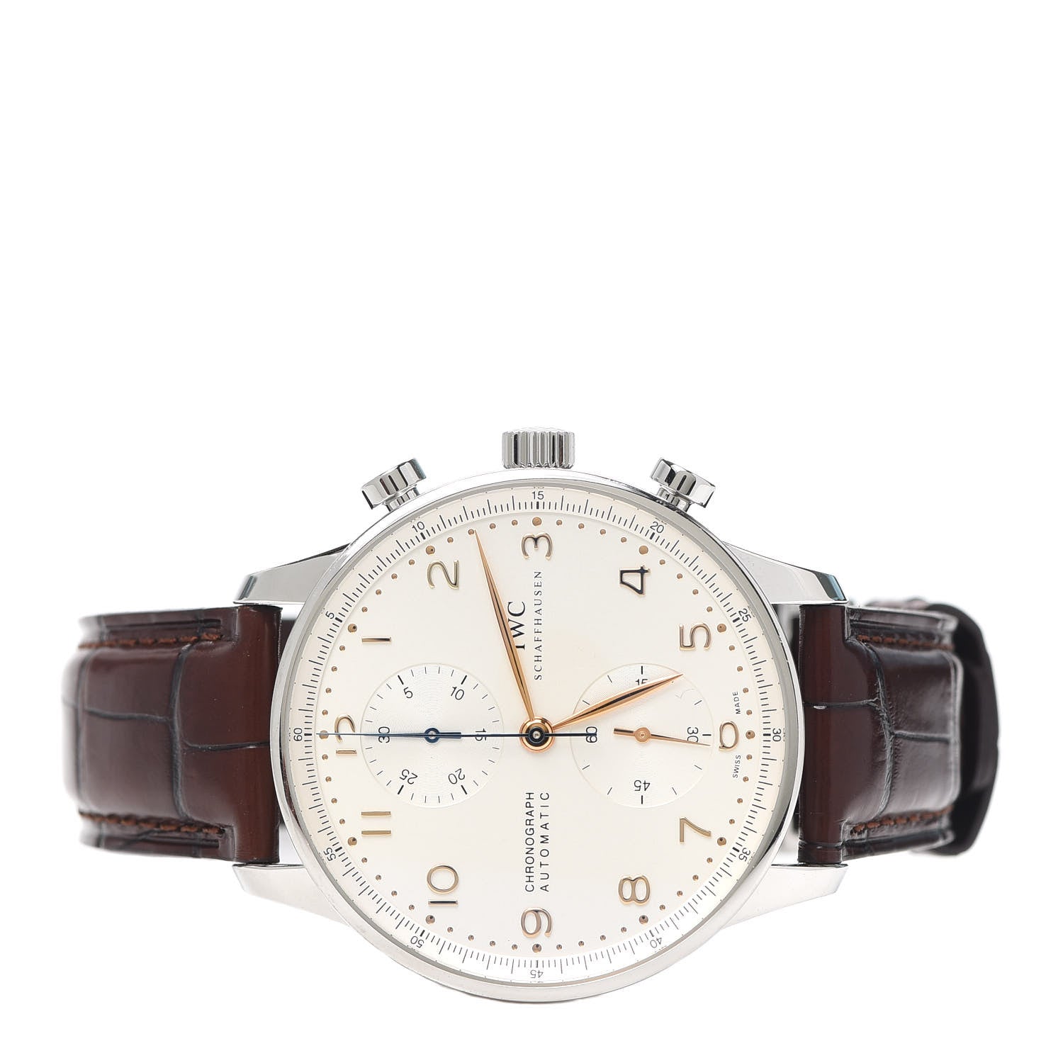IWC Stainless Steel Alligator 40.9mm Portugieser Chronograph Automatic Watch IW371445 2 of 6
