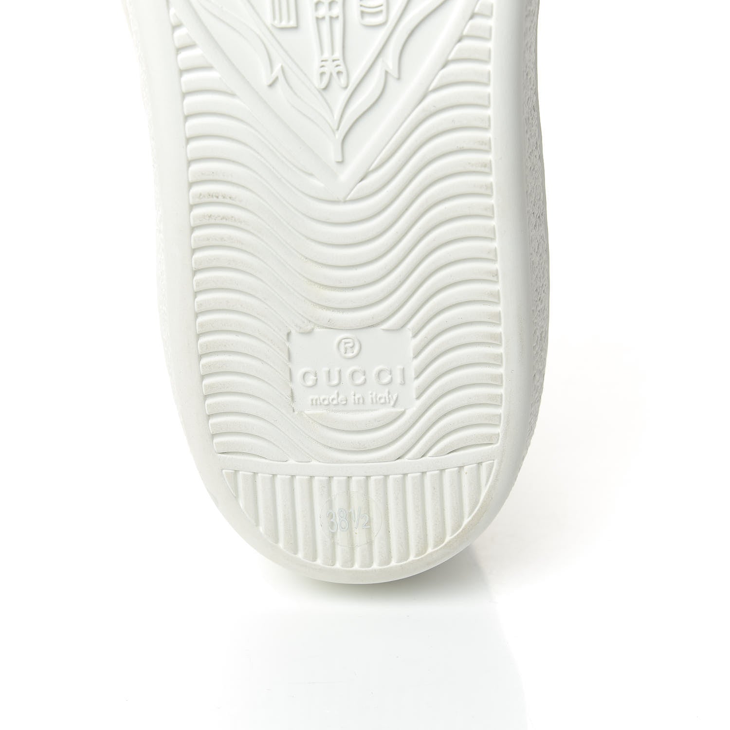 Gucci Calfskin Crocodile Web Womens Ace Sneakers 38.5 White Green 7 of 11