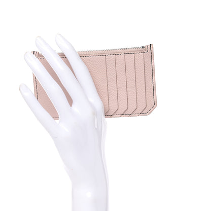 Saint Laurent Grained Calfskin 5 Fragments Zip Pouch Card Holder Marble Pink 2 of 7