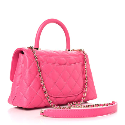 Chanel Caviar Quilted Mini Coco Handle Flap Rose 2 of 8