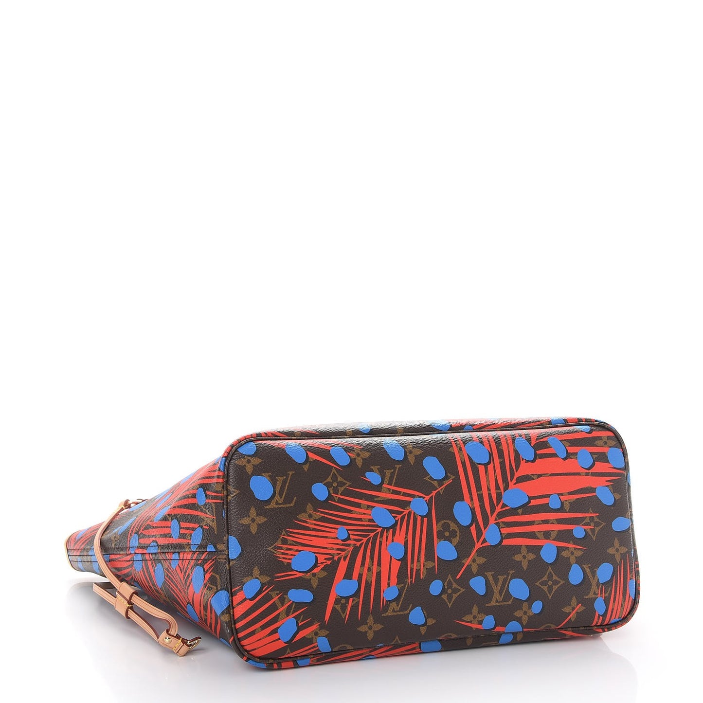 Monogram Jungle Dots Neo Neverfull MM Coquelicot Denim
