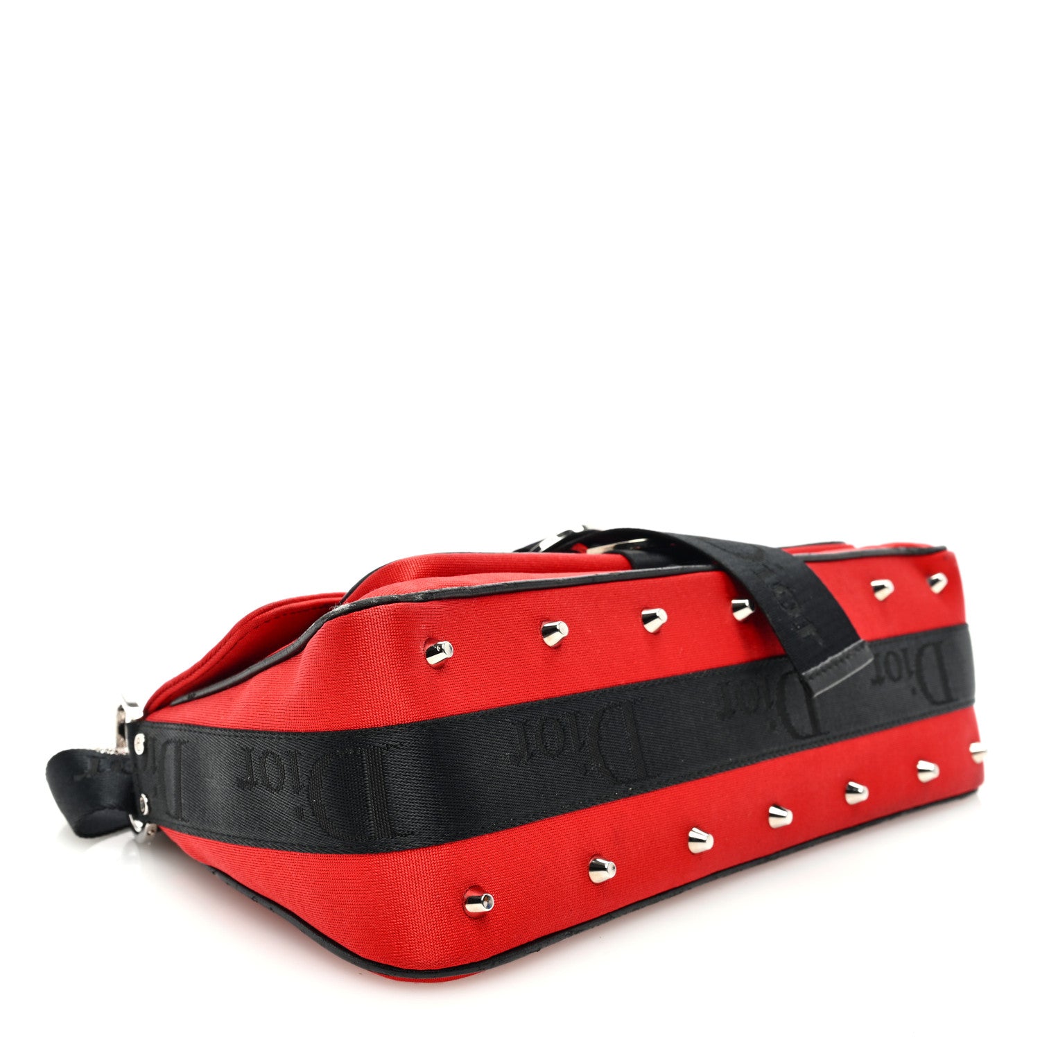 Christian Dior Silk Jersey Crystal Hardcore Clutch Red 5 of 13