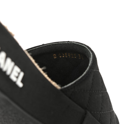 Chanel Lambskin Quilted CC Espadrille Slip On Sandals 37 Black 8 of 8