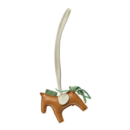 Hermes Milo Lambskin Grigri Rodeo Horse Bag Charm PM Sesame Vert Criquet Craie 1 of 4