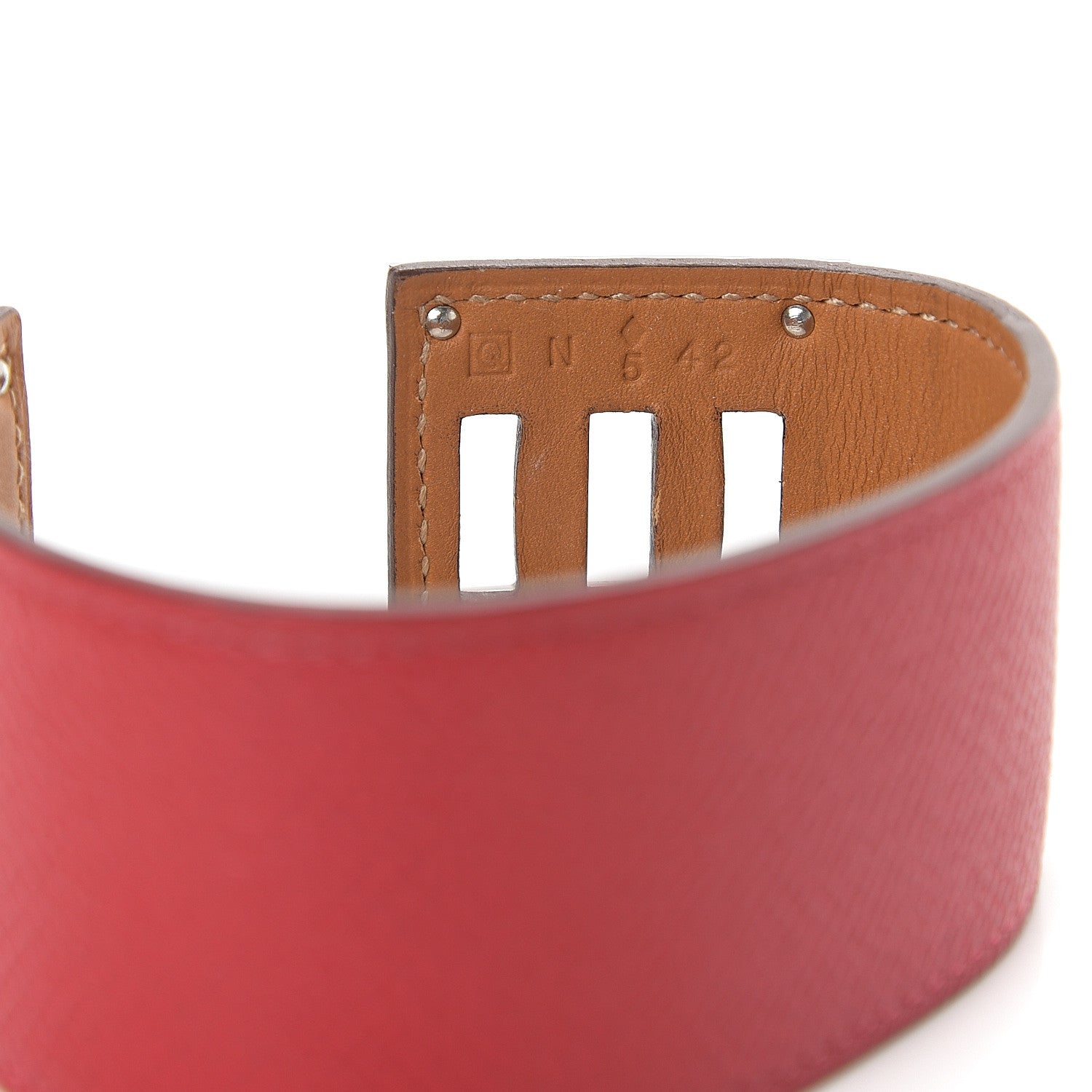 Hermes Epsom Kelly Dog Bracelet Rouge Casaque 4 of 4