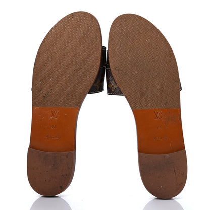 Louis Vuitton Monogram Lock It Flat Mules 41 Brown 4 of 4