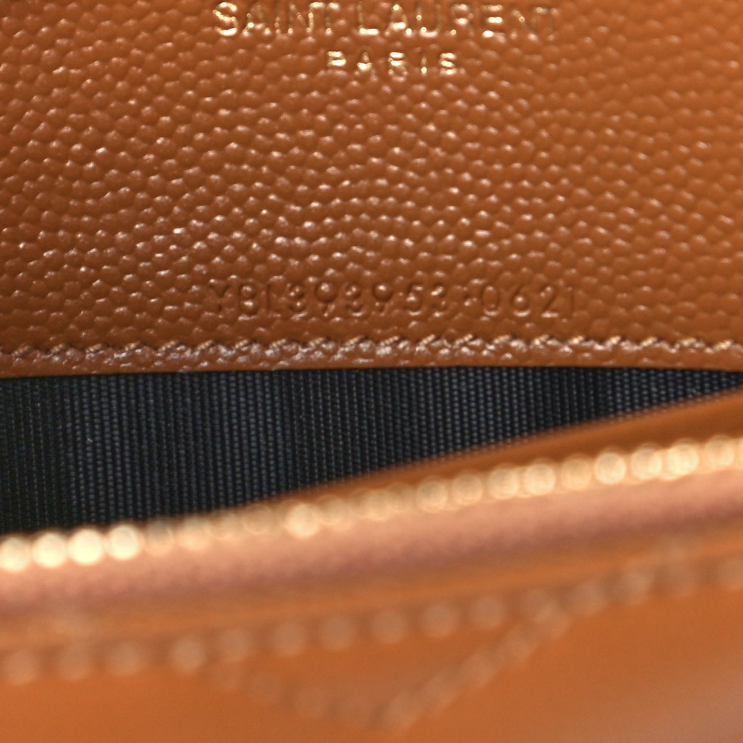 Grain De Poudre Matelasse Chevron Monogram Envelope Chain Wallet Natural Dark
