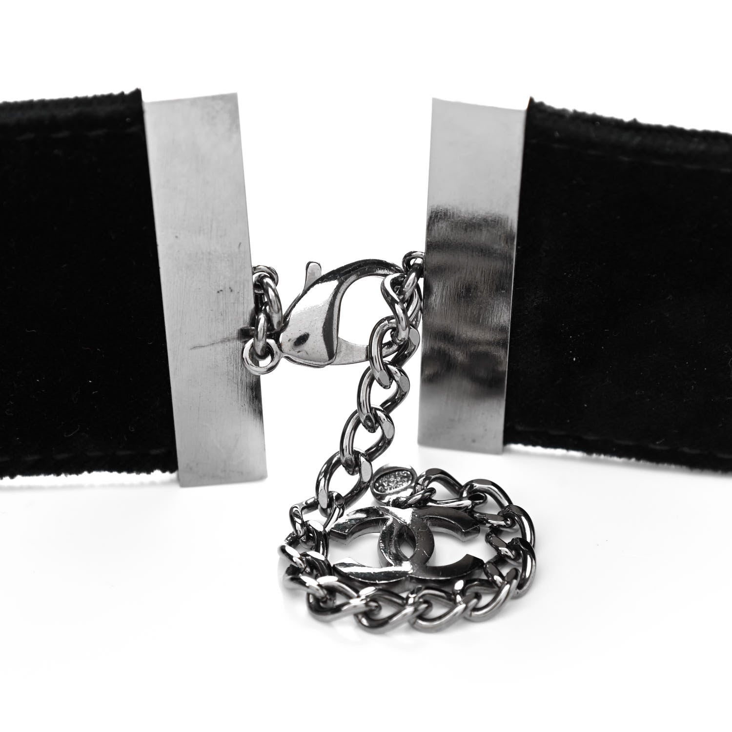 Chanel Velvet Gripoix Poured Glass Crystal Belt 75 30 Black 4 of 4
