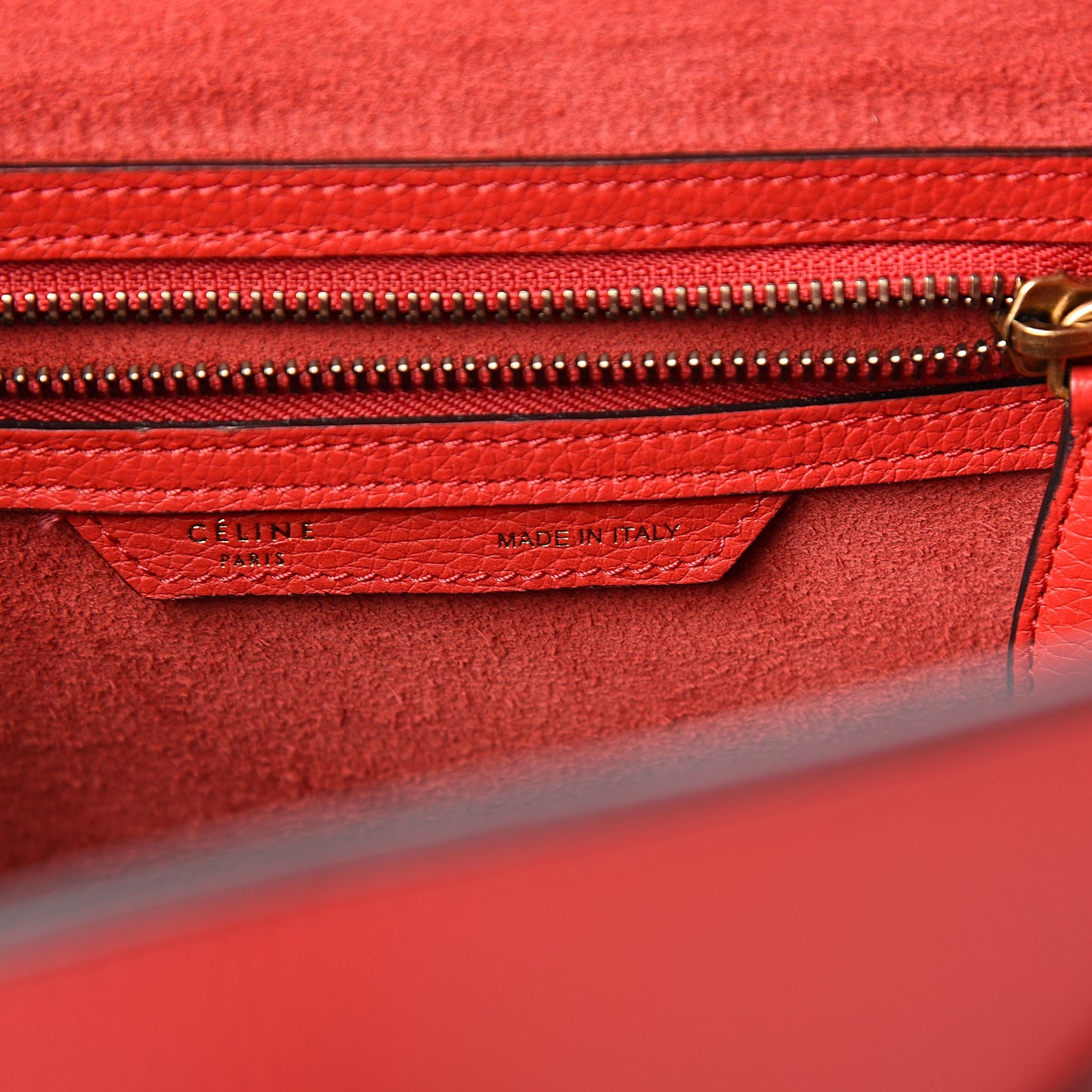 Drummed Calfskin Micro Luggage Red