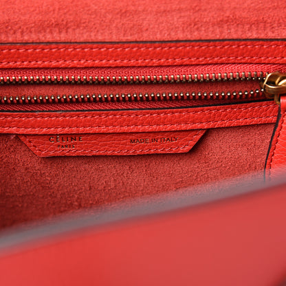 Celine Drummed Calfskin Micro Luggage Red 5 of 9