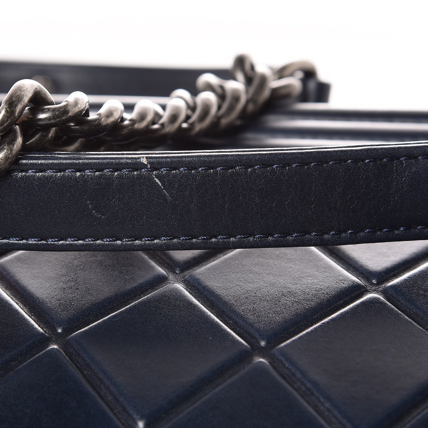 Calfskin Embossed Medium Paris Salzburg Boy Flap Navy