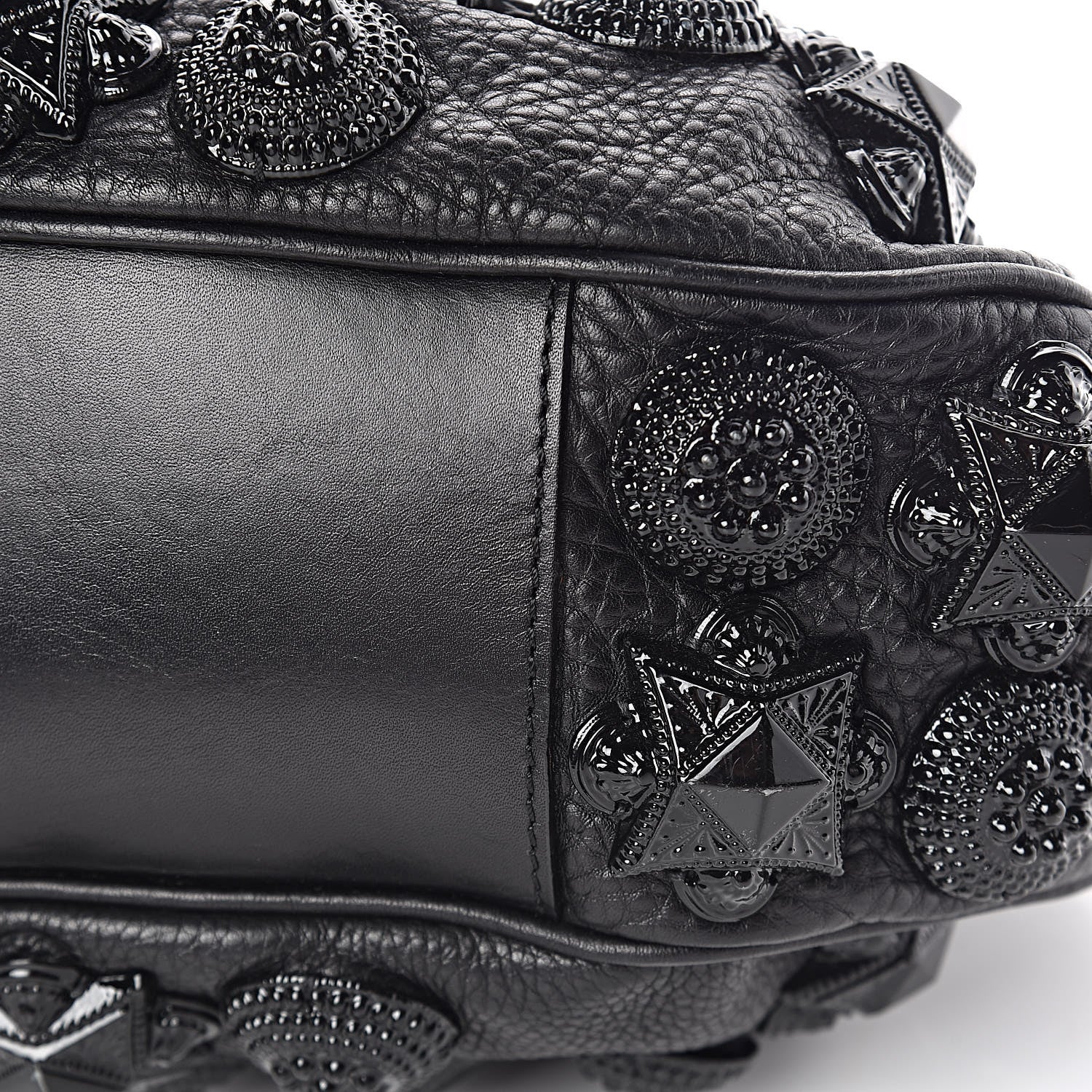 Burberry Calfskin Mason Warrior Studded Hobo Black 6 of 19