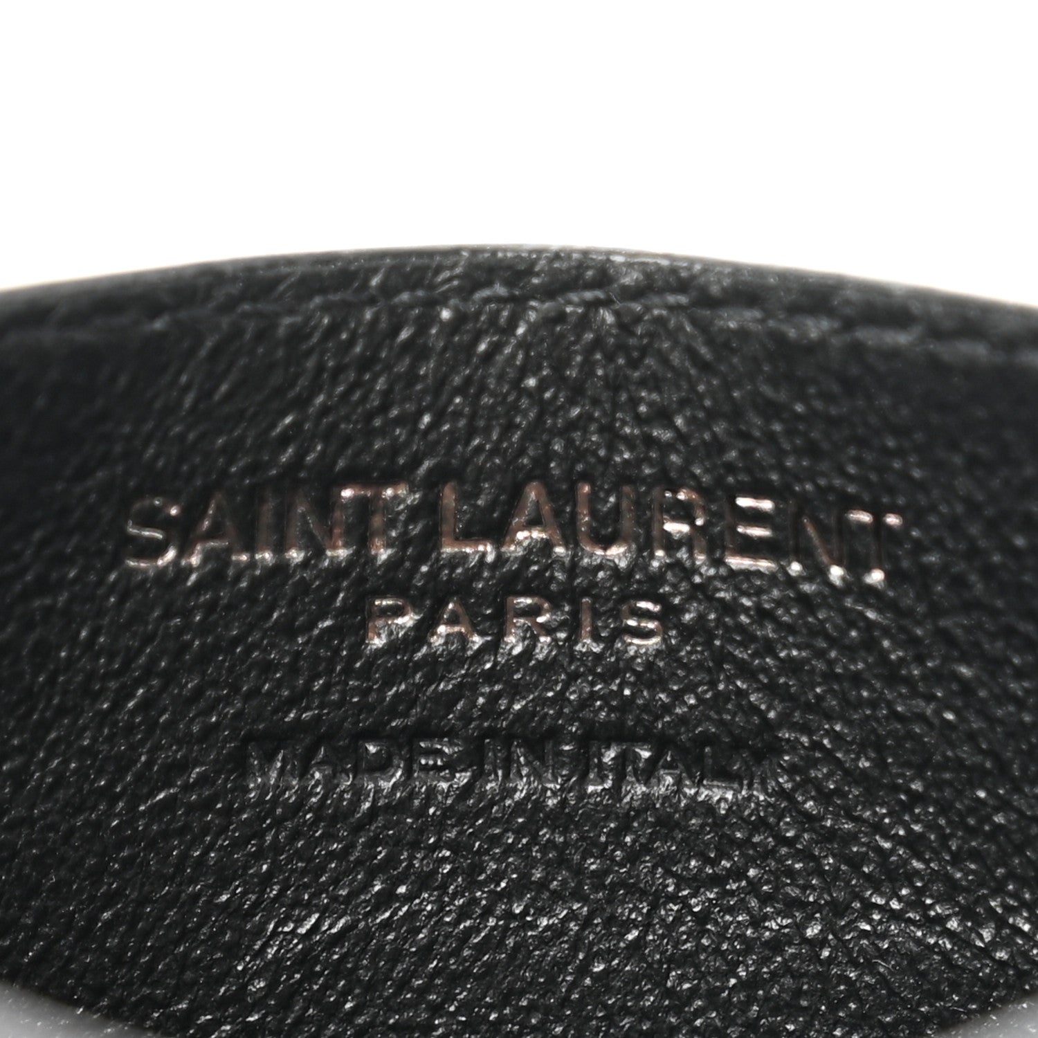 Saint Laurent Calfskin Crocodile Embossed Monogram Credit Card Case Black 6 of 8